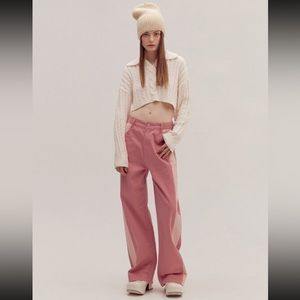 Two toned, pink straight loose jeans OiOi collection